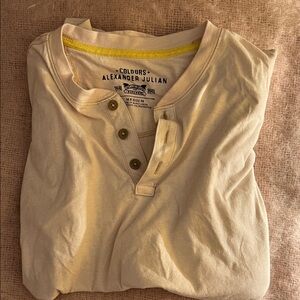 Alexander Julian Beige Henley Top - Menswear